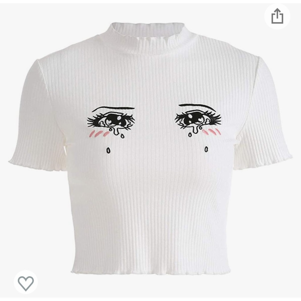 Womens Crop top -Kawaii Anime Eyes